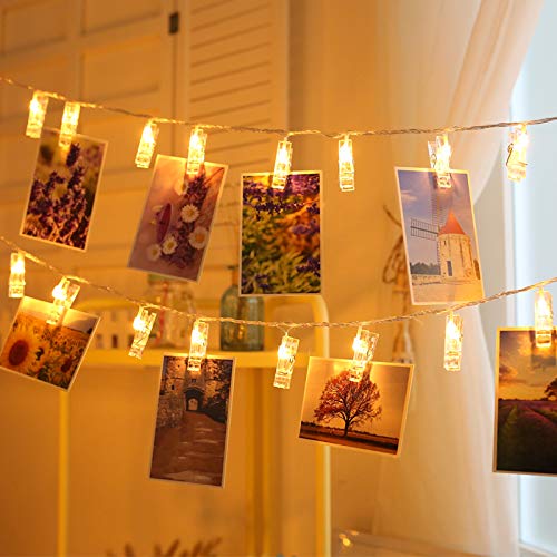 Magnoloran 50 LED Photo Clip String Lights with Remote, 16.4ft, Warm White, Model PC016-CO-FBA