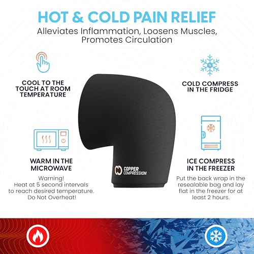 Copper Compression CopperFreeze Knee Sleeve – Hot & Cold Therapy Support for Pain, Swelling, and Injury Recovery – 360° Co...