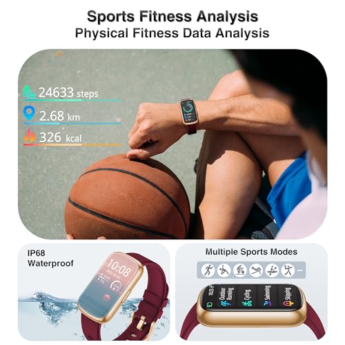 Fitness Tracker, Smart Watches for Women Men with 24/7 Heart Rate/Blood Pressure/Blood Oxygen Monitor, Sleep Tracker, Calo...