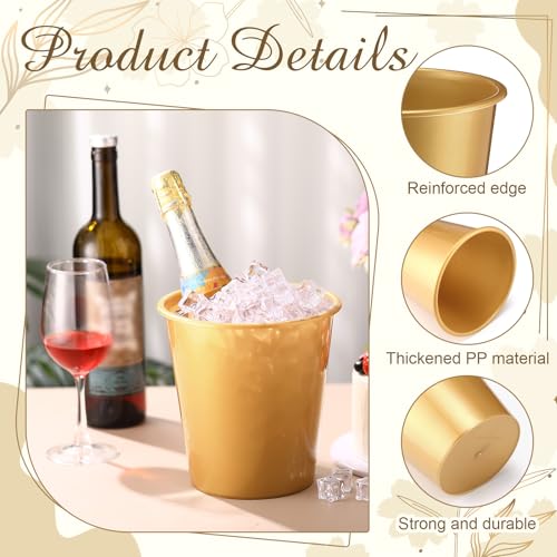 Layhit 24 Pcs Plastic Ice Buckets for Parties 3 Liters Wine Bucket Portable Ice Holder Disposable Wine Cooler for Party We...