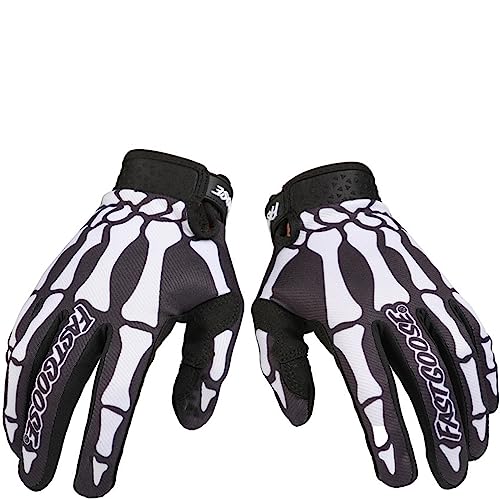 EXCEREY Skeleton Cool Motorcycle Bicycle Full Finger Off-Road Racing Gloves Outdoor Sports for Men Women & Mountaineering