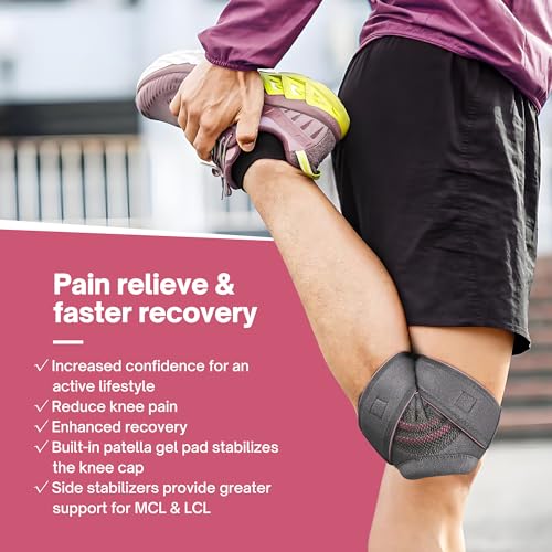 WILLDAN Knee Brace with Side Stabilizers & Patella Gel Pads for Maximum Knee Pain Support, Running, Workout and fast recov...