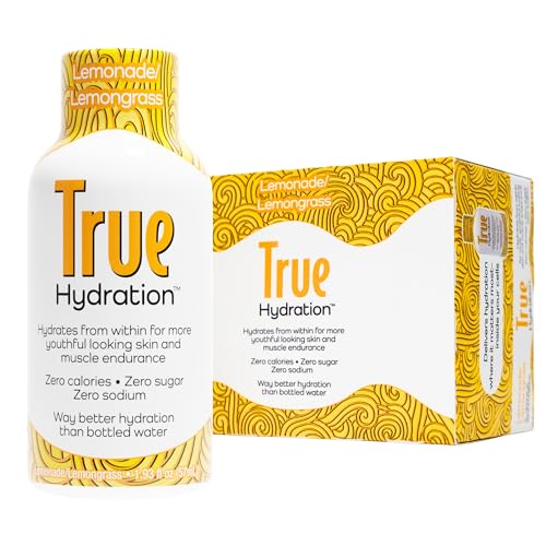 True Hydration Shots Lemonade Lemongrass Flavor – 12 Pack of 1.93 fl oz – Electrolytes – Amino Acids – Zero Sugar – Zero S...