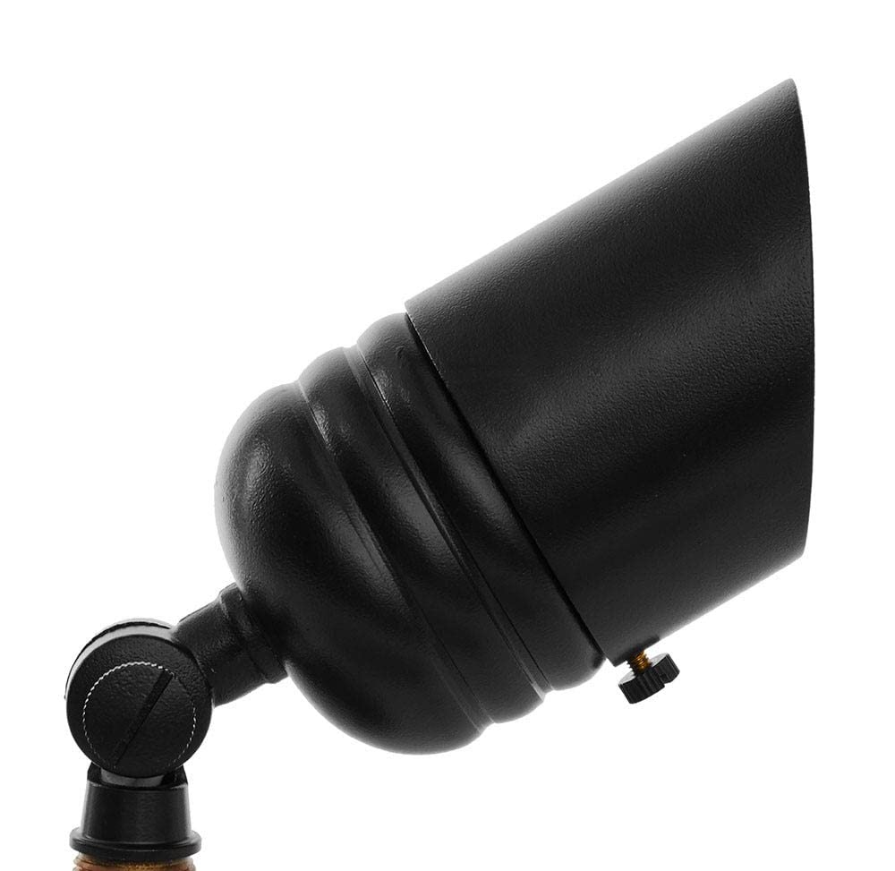 VOLT 20-Pack Outdoor Spotlights, 12V Fat Boy Brass, Black, Metal, with Ground Stakes