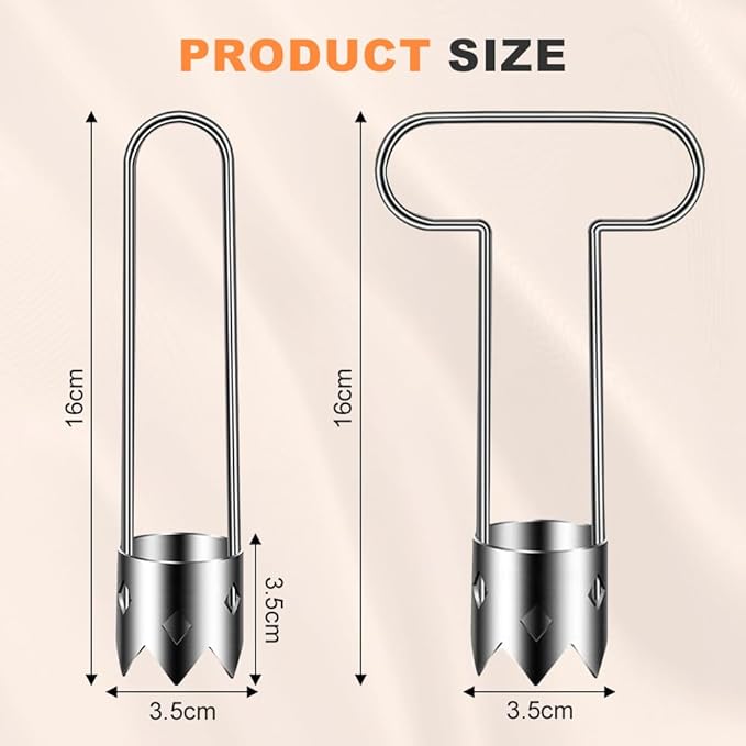 Red Bell Pepper Seed Corer, Upgraded T Shaped Vegetable and Fruit Corer Stainless Steel Tomato Apple Seed Remover Tool Practical Kitchen Gadget for Removing Fruit & Vegetable Cores (A 1pcs)