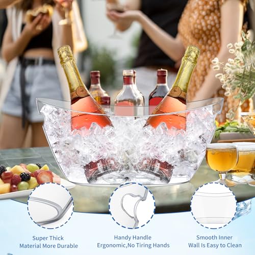 Barafat Ice Buckets for Parties (5.5L) 2pcs Ice Buckets, Clear Acrylic Champagne Bucket, Drinks Beverage Tub for Cocktail ...