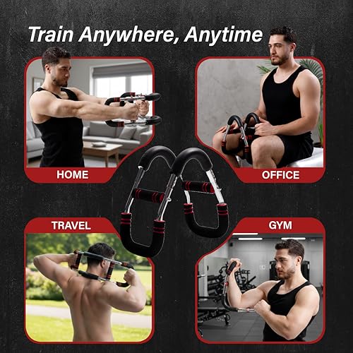 Adjustable Twister Arm Trainer – Upper Body Strength Workout Equipment for Home, Steel Resistance Exerciser with Grip & Fi...