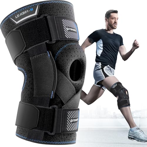 LETSHAKE Hinged Knee Brace for Men Women Adjustable Knee Support with Side Stabilizers for Knee Pain Relief, Meniscus Tea...