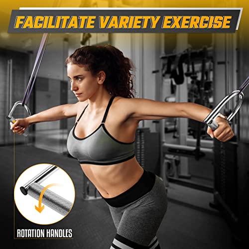Yes4All 360 Rotation Metal Resistance Bands, Pull Up Handle with Extra-Gripped Knurled Surface, Heavy Duty Industrial Grad...