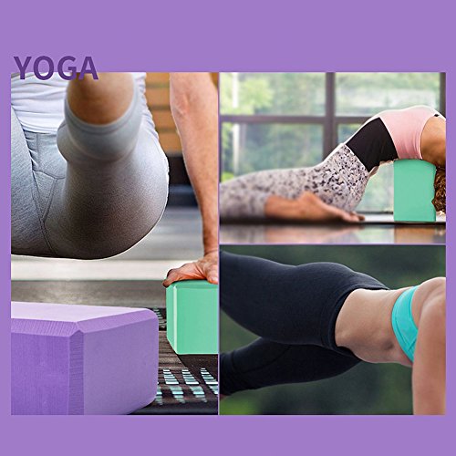 Dofover Set of 2 Yoga Blocks EVA Foam Exercise Bricks Provides Stability Balance and Support Improve Strength - 9 x 6x 3 i...