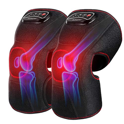 QUINEAR Knee Massager for Pain Relief,Air Compression Heating Pad for Knee,Heated Knee Warmers Wrap, Gifts for Men Women D...