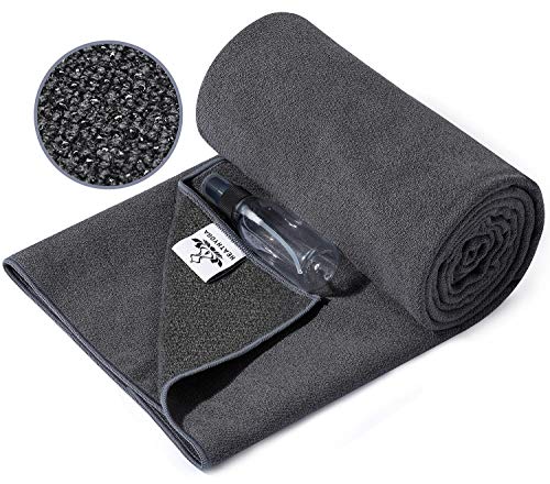 Heathyoga Yoga Mat Towel Non Slip for Hot Yoga Towel with Silicone Grip & Free Spray Bottle, 72"X26" Extra Large Microfibe...