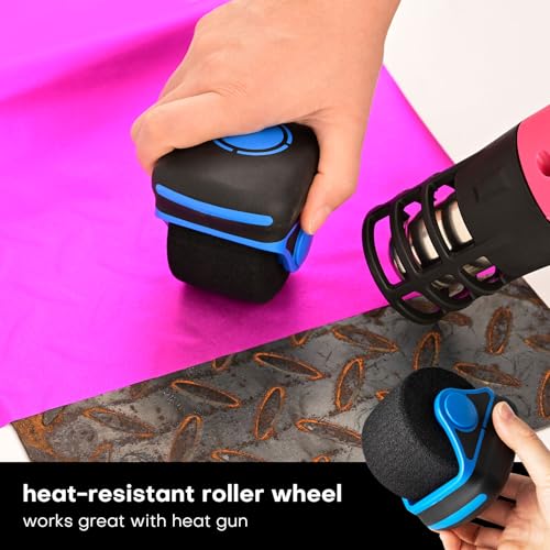 NEWISHTOOL Sponge Seam Roller Vinyl Applicator Tool, 2 Pack Soft Foam Wheel Roller Paint Roller, Pro Heat-Resistant Rollin...
