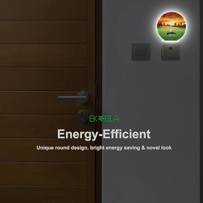 EKOBLA Golf Ball LED Night Light Golf Course Grassland Plug-in Nightlights Home Auto Sensor LED Dusk to Dawn Light for Bedroom Bathroom Kitchen Corridor