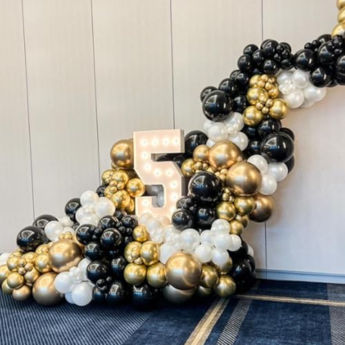 Awenztech 120pcs 5 inch Metallic Gold Balloons, Small Chrome Gold Latex Balloons for Graduation Engagement Wedding Birthda...