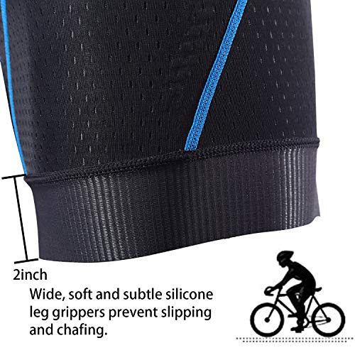 Souke Sports Men's Cycling Underwear Shorts 4D Padded Bike Bicycle MTB Liner Shorts with Anti-Slip Leg Grips