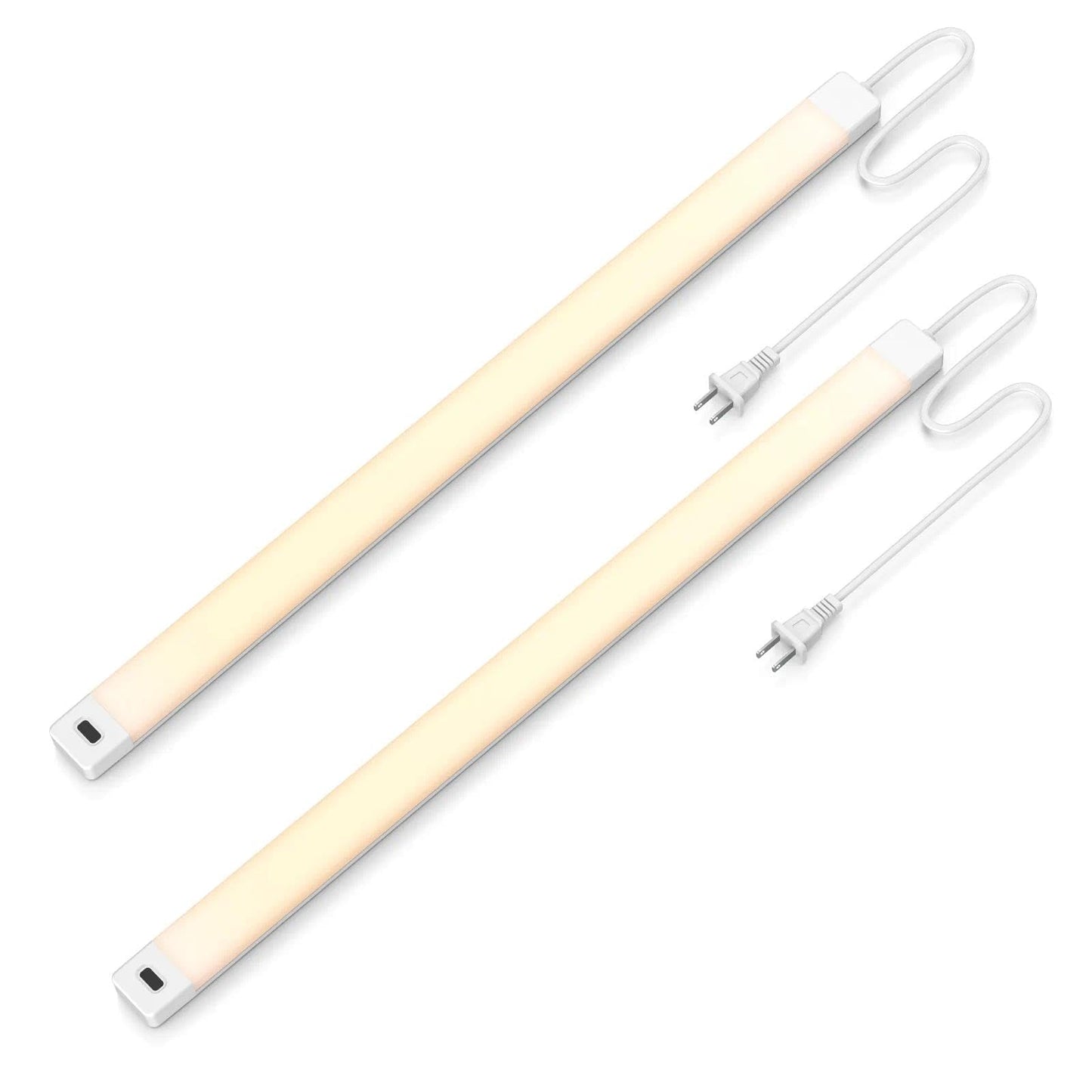 2Pcs 16 Inch Under Cabinet Lights With Hand Wave  Under Counter Lighting 3000K Warm White Dimmable Plug And Play Led Lights For Kitchen Cabinet  Cupboard  Closet  Desk