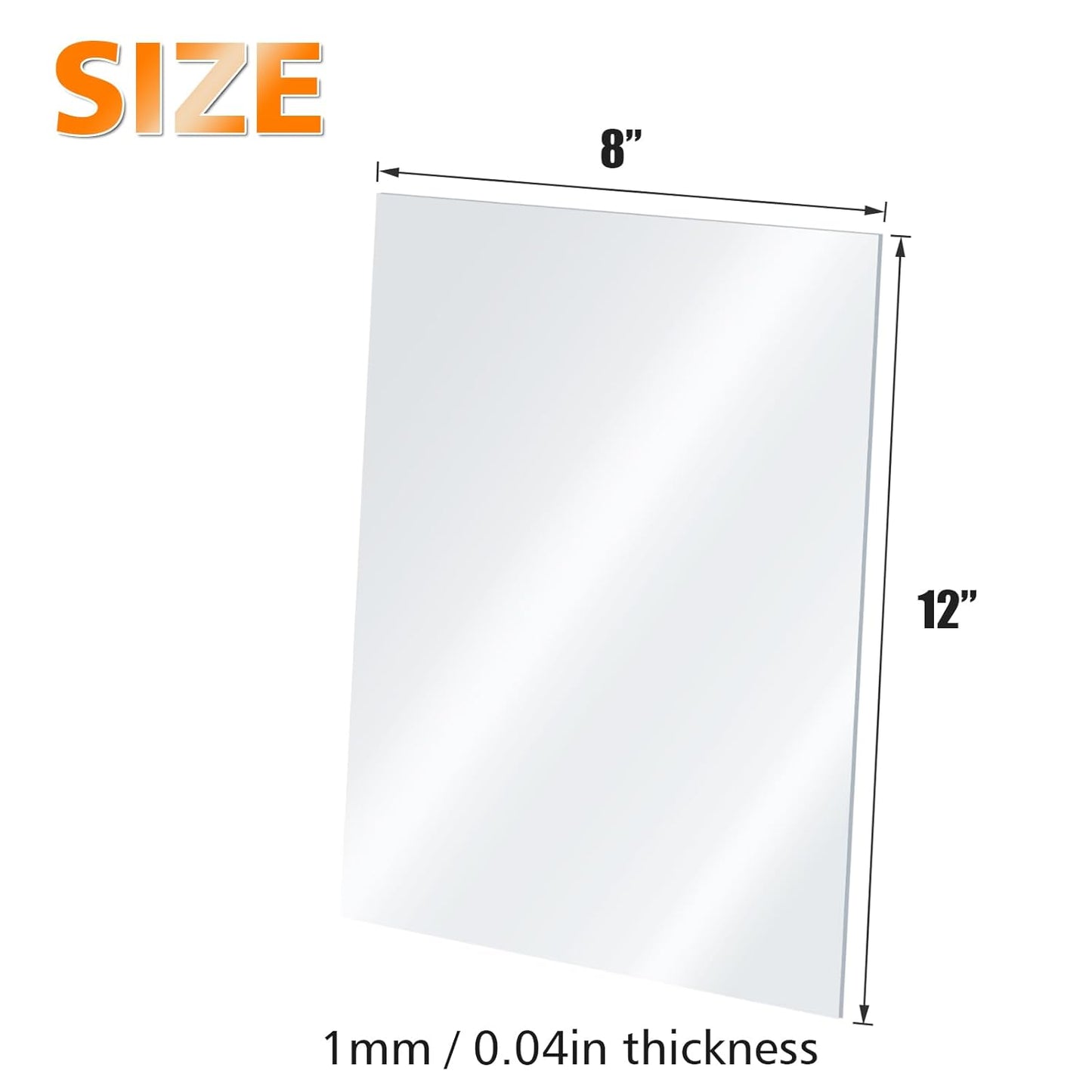 Egofine Plexiglass Sheets Acrylic Sheets 12 Pack of 8x12’’ 0.04 Thick Clear Plastic Cast Transparent Plexi Glass for Crafting Projects, Replacement Picture Frame Glass, DIY Display, Easy to Cut