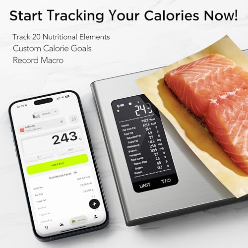 Ultrean Smart Food Kitchen Scale with Nutritional Calculator, Free APP for Calorie & Macro Tracking, AI Powered, Goal Prog...