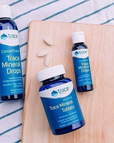 Trace Minerals ConcenTrace Trace Mineral Tablets - Supplement for Bone & Joint Support - Aids Hydration & Electrolyte Restoration - 90 Tablets (30 Servings)