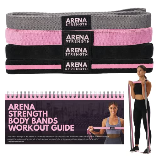 Arena Strength Long Fabric Full Body Resistance Bands Set of 4 and Pull Up Assistance Bands | Cloth Resistance Bands Loop ...