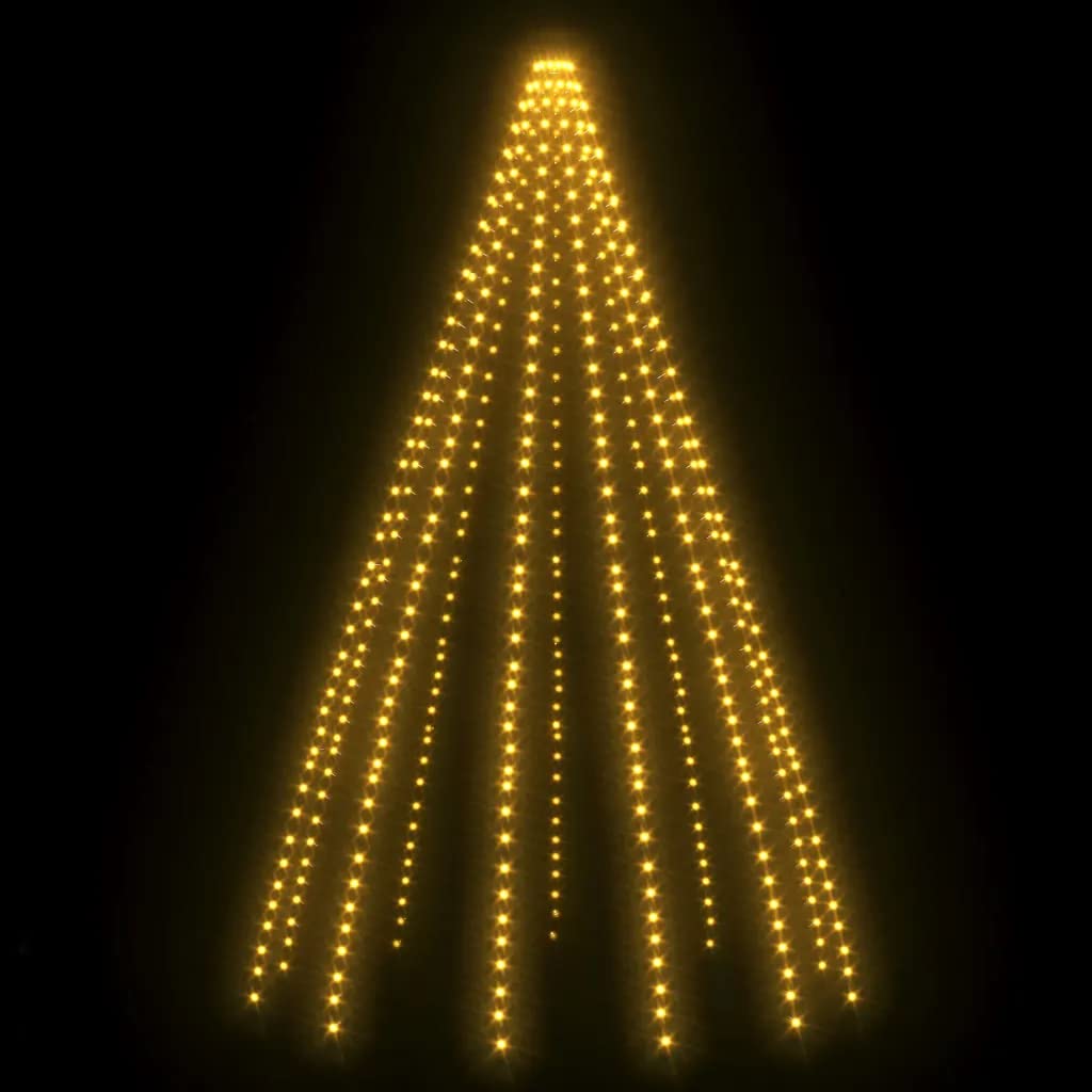 vidaXL 16.4 ft Christmas Tree Lights, 500 LED Warm White Waterfall String Lights, Model 51283, Indoor/Outdoor Decor