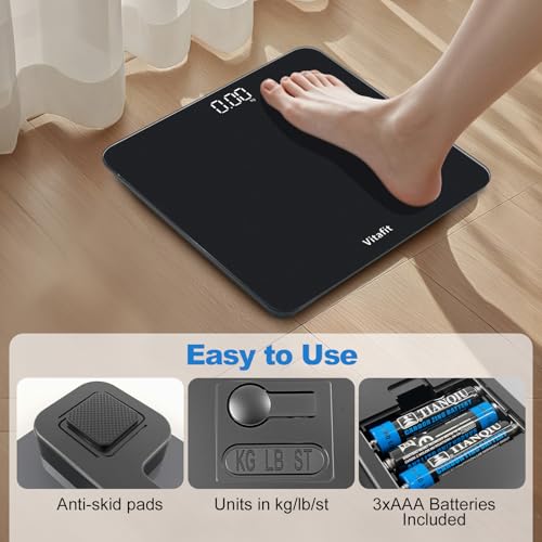 Vitafit Smart Digital Bathroom Scale for Body Weight, High Precision Assured by Weight Scale Professional Factory Since 20...