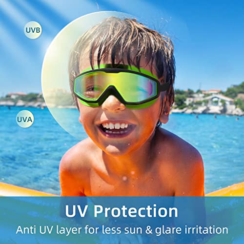 Freela Goggles for Kids Toddler 3-15, Anti Fog No Leak Clear Swim Goggles for Boys Girls Pool Beach Swimming