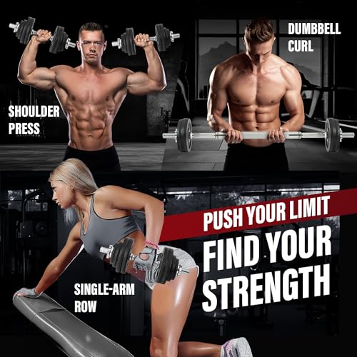 Yes4All Old School Adjustable Dumbbell Set with Weight Plates, Star Lock Collars/Connector, 40lbs to 200lbs Adjustable Wei...