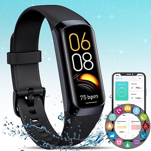 Fitness Activity Tracker for Men Women,Smart Watch with Blood Pressure Monitor Heart Rate Sleep Monitor IP67 Waterproof Pe...