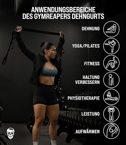 Gymreapers Stretching Strap with Loops – Yoga Straps for Stretching – Physical Therapy Equipment & Leg Exercise Stretch Ba...