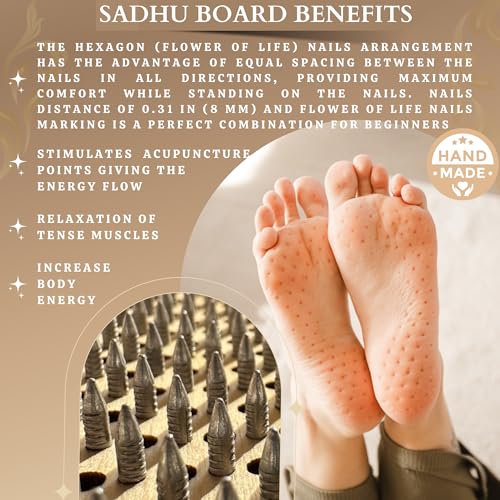 TENGRY Sadhu Board, Specially Crafted Aluminum & Copper Nails, Light Nail Board, 0.31 IN (8 mm), Beginners, Hexagon, Slim ...
