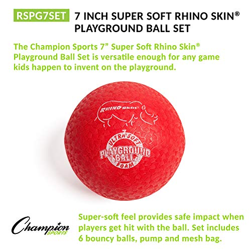 Champion Sports Super Soft Playground Ball Set – Rhino Skin® Foam Inflatable Balls for Indoor & Outdoor Play Durable, Ligh...