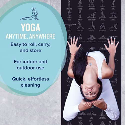 NewMe Fitness Yoga Mat for Women and Men - Large, 5mm Thick, 68 Inch Long, Non Slip Exercise Mats w/ 70 Printed Yoga Poses...
