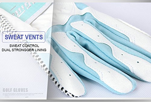 PGM Women's Golf Glove One Pair (4 Color Options), Improved Grip System, Cool and Comfortable