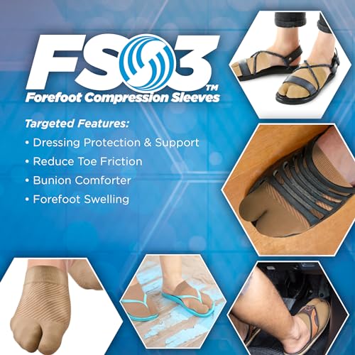 OrthoSleeve FS3 Forefoot Compression Sleeves Bunion Comforter and Split Toe Alignment Sleeve with Padded Toe Zone to Reduc...