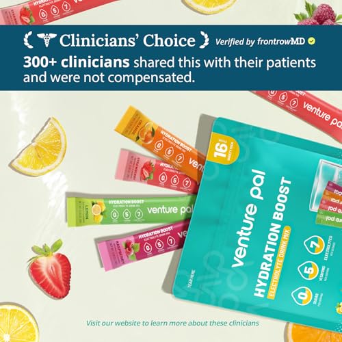 Venture Pal Sugar Free Electrolytes Powder Packets - Liquid Daily IV Hydration Packets | Instantly Hydrating & Party Recov...