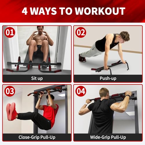 IRON AGE Pull Up Bar for Doorway : 2025 New Pullup Bar - Industrial Grade Steel, Hang & Go Training, Multi-Grip Horizontal...