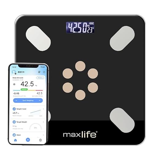MaxLife Smart Scale for Body Weight, Digital Bathroom Scale BMI Weighing Bluetooth Body Fat Scale, Body Composition Monito...
