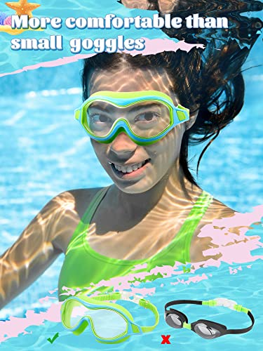 4 Packs Adult Swim Goggles Anti Fog UV Protection No Leak Pool Goggles Wide Vision Swimming Goggles with Soft Silicone Gas...