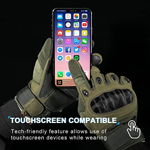 MVPTOO Motorcycle Tactical Gloves for Men - Touchscreen, Hard Shell & Palm Padding for Airsoft Paintball Hunting Hiking Ca...