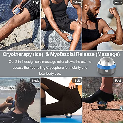 iECO Cryosphere Cold Massage Roller Ball - Massage Ball for Cold & Heat Relief, Myofascial Release, Trigger Point Therapy,...