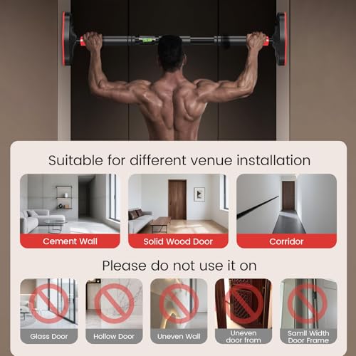 ATHSPO Doorway Pull Up Bar, Adjustable Door Frame Pull-Up & Chin-Up Bar for Upper Body Home Gym Workouts