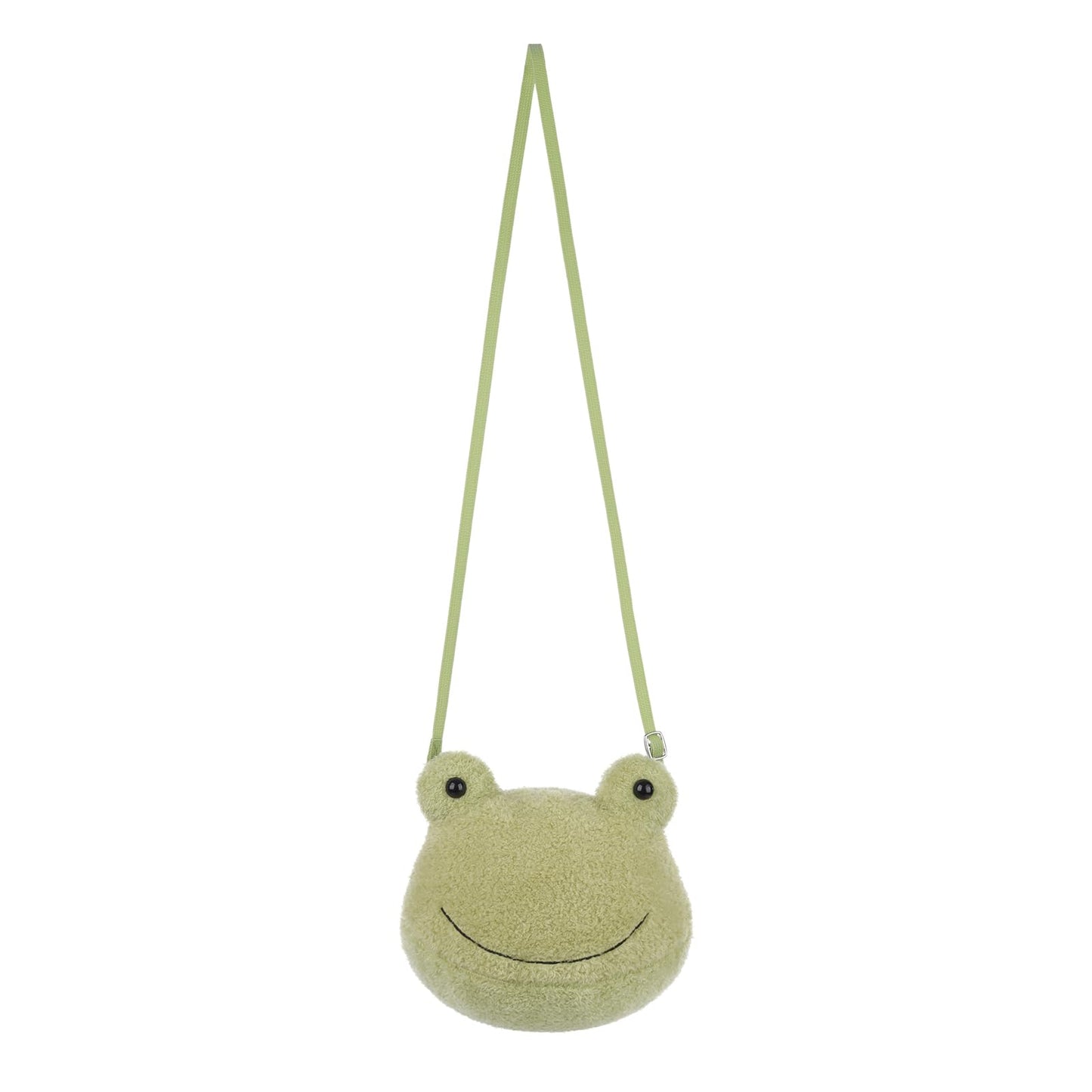 Apricot Lamb Velvet Frog Shaped Crossbody Plush Purse for Toddlers and Teen Girls, Stuffed Animal Shoulder Bag, Kids Fashion Handbags, 8.7 Inches