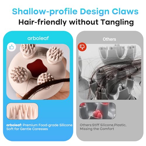 arboleaf Electric Scalp Massager Head Massager Scalp Stress Relax, 5 in 1 Kneading 128 Massage Nodes, Waterproof Hair Mass...