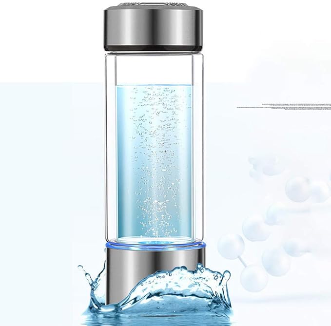 EKDJKK Portable Hydrogen Water Generator Bottle with PEM and SPE Technology, Up to 1300 PPB, Hydrogen Water Bottle, Hydrogen Water Ionizer Machine Ionizer Health Cup for Home Travel (Black)