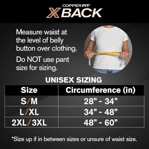 Copper Fit X-Back Brace for Lower Back Pain, Lumbar Support, Herniated Disc, Sciatica, Arthritis – Adjustable, Breathable ...