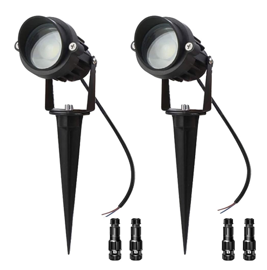 LAVAED 10W LED Landscape Lights Outdoor Spotlight 12V Waterproof 2 Pack