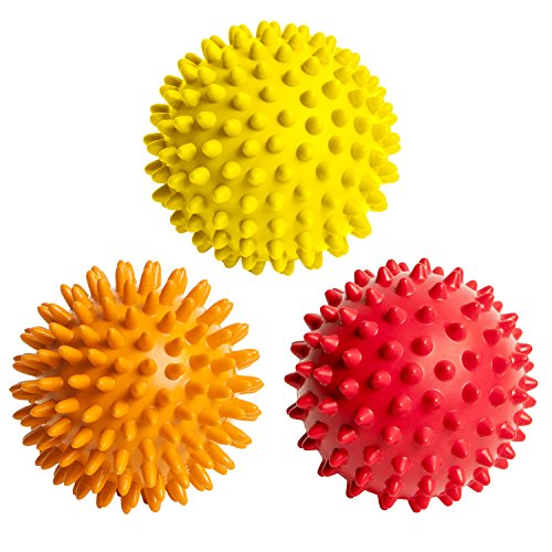 OCTOROX Spiky Massage Balls for Feet, Back, Hands, Muscles - Firm, Medium and Soft Spiked Massager Rollers for Plantar Fas...