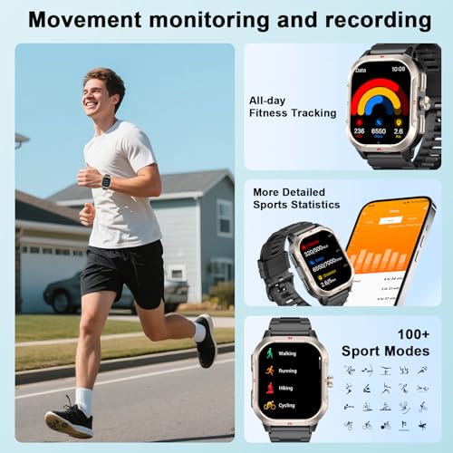Smart Watch for Men Women GPS, Military 2.06" Fitness Tracker with Bluetooth Calling, Smartwatch Heart Rate Sleep SpO2 Ste...